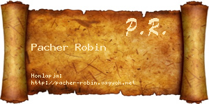 Pacher Robin névjegykártya